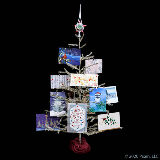 Silver Tinsel Christmas Tree by House of Pixen for Modern Holiday Décor