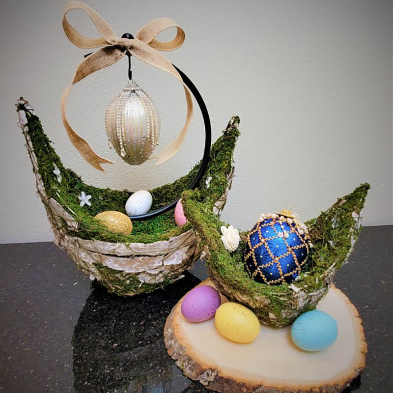 Birch Accent Ornament Easter Basket by Pixen