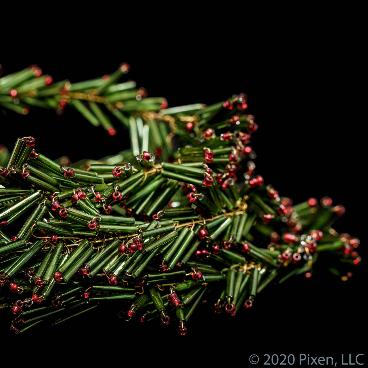 Bugle Bead Holiday Garland by Pixen in Green