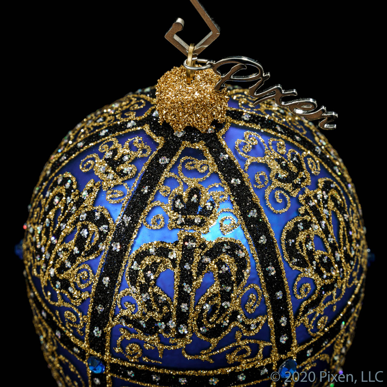 Enigma glass ornament in Blue by Pixen