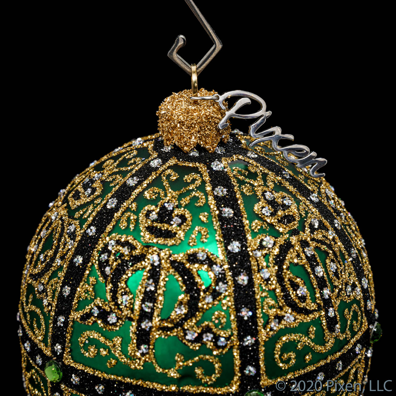 Enigma Glass Ornament in Green by Pixen