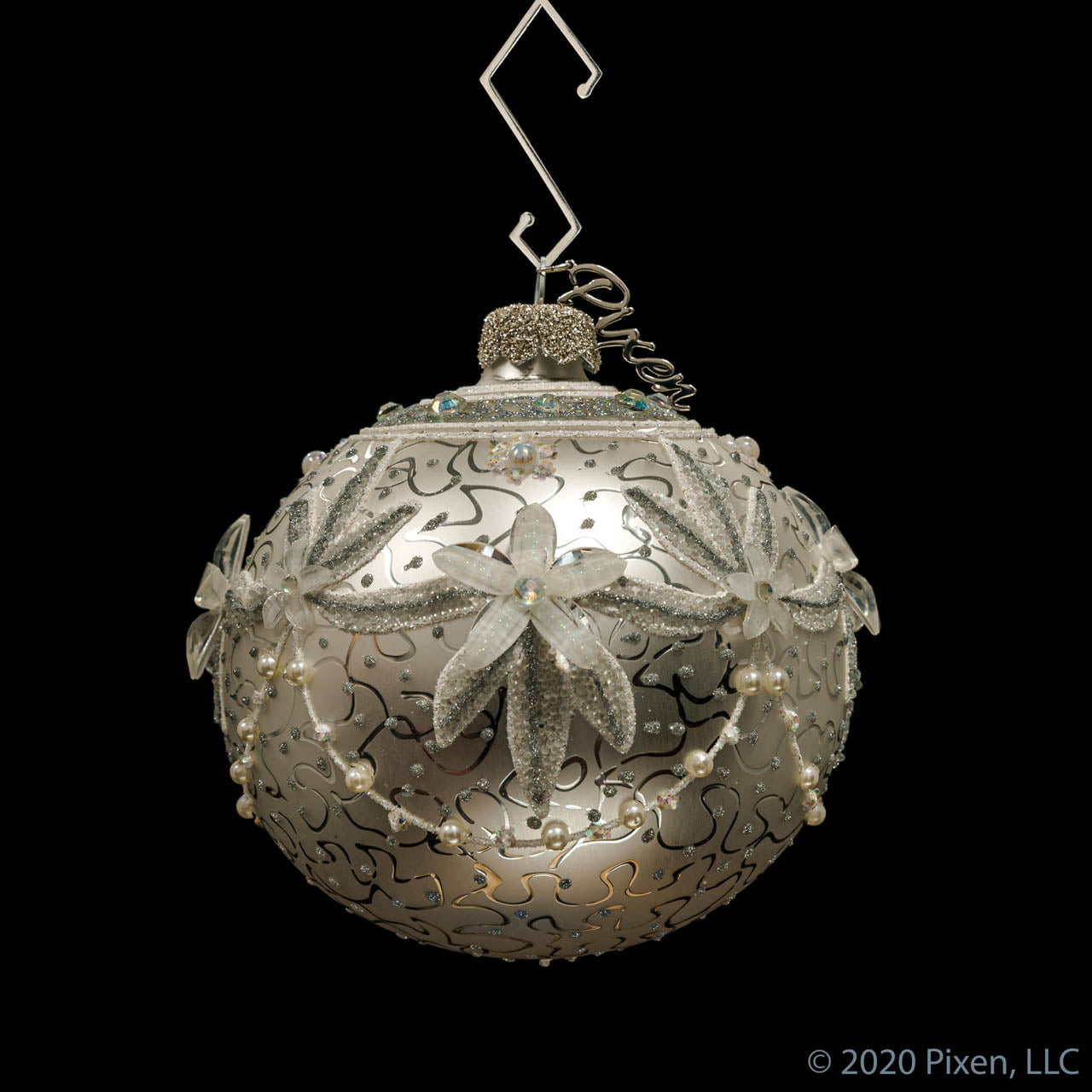 Luna glass Christmas ornament by Pixen