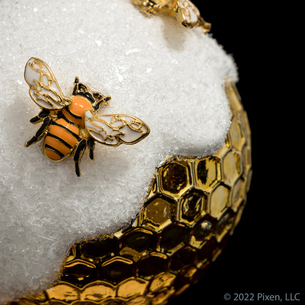 Honeycomb Snow Bee Ornament