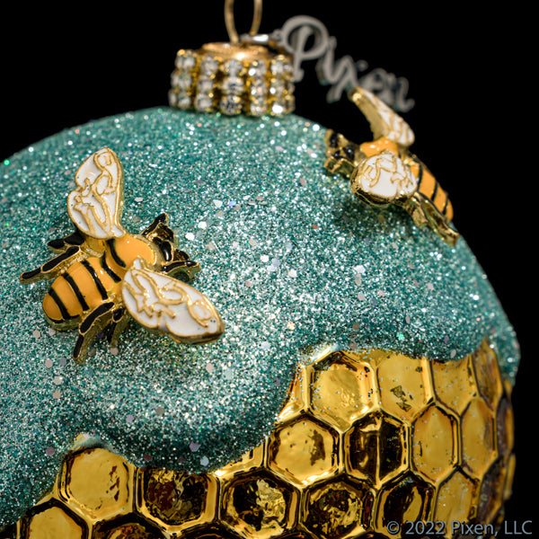 Honeycomb Ice Bee Ornament