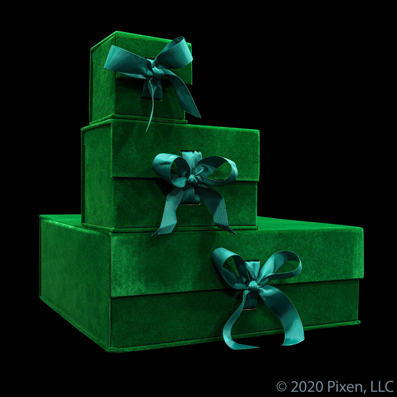 Pixen Green Velvet Christmas Gift Box (S, M, L)