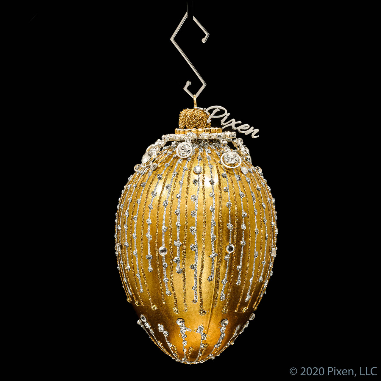 Rain Elegant Christmas Ornament in gold by Pixen