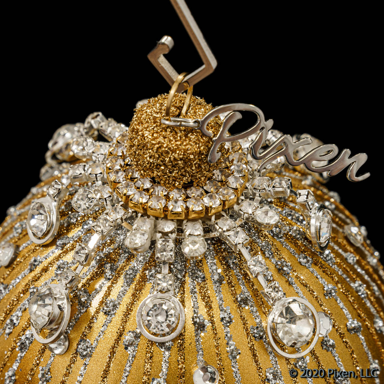 Rain Elegant Christmas Ornament in gold by Pixen