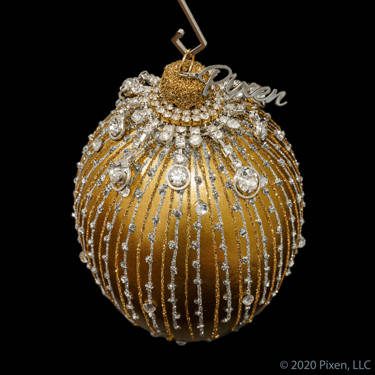 Rain Elegant Christmas Ornament in gold by Pixen