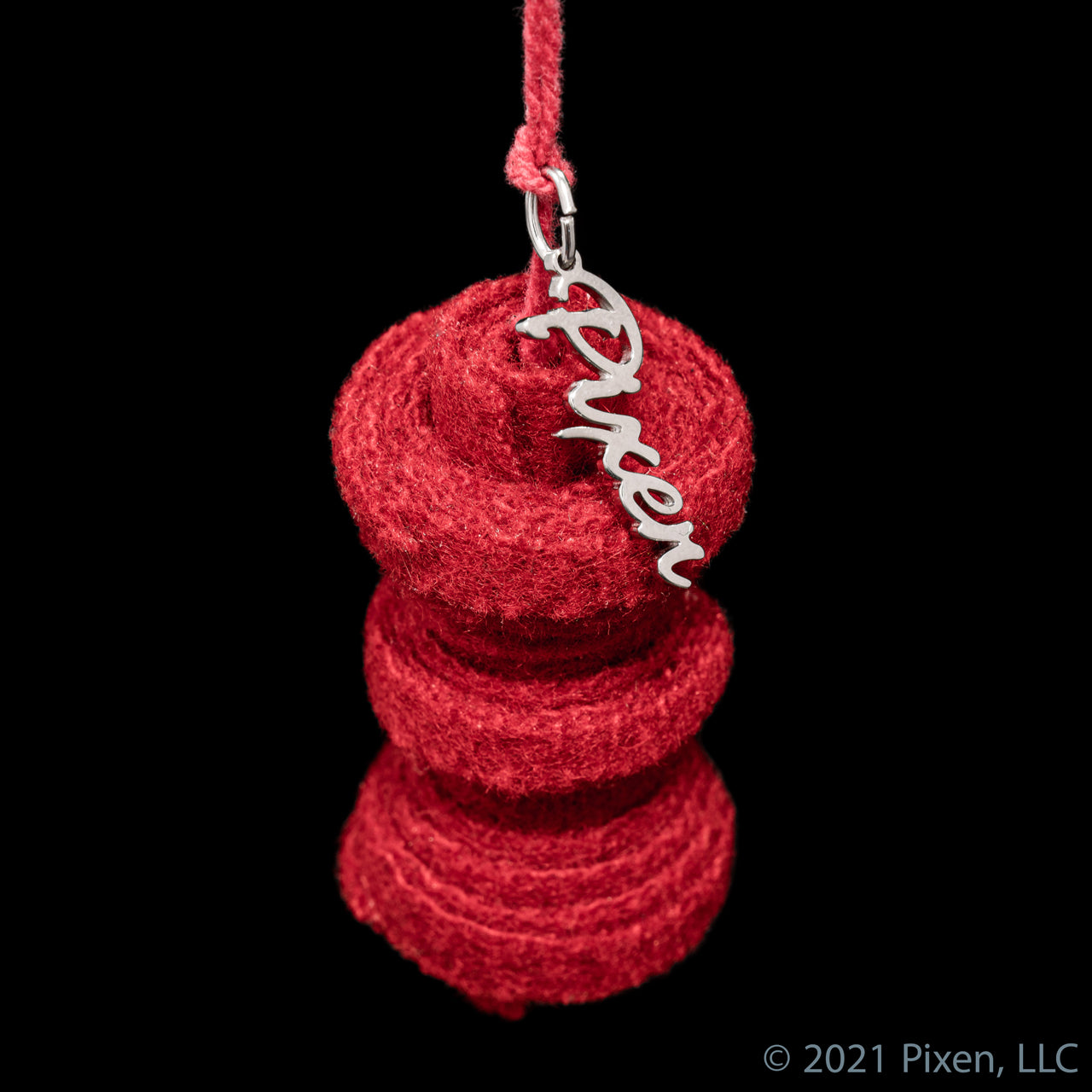 Red Wool Bobbin Mini Christmas Ornament by Pixen, 3 pack