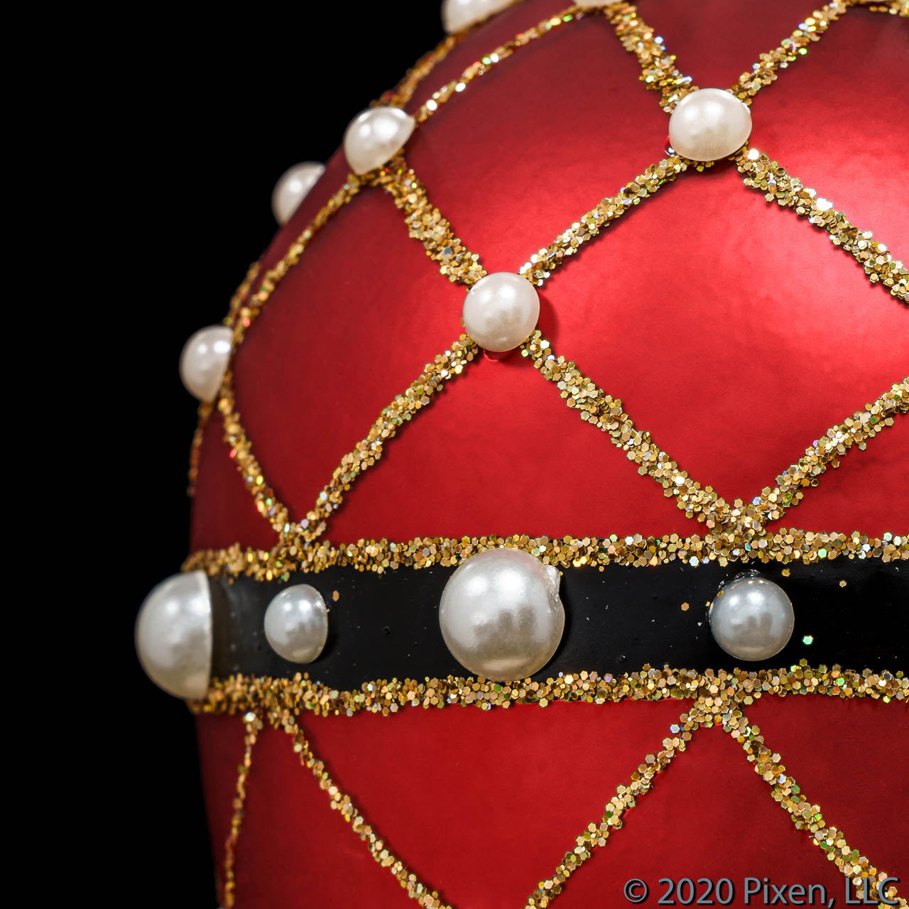 Reverie Faberge Egg Christmas Ornament in Red by Pixen
