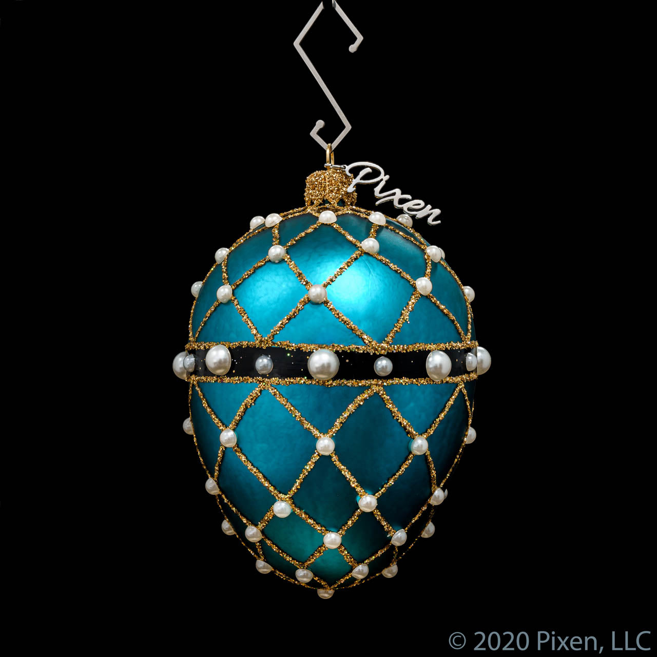 Reverie Glass Christmas Ornament in Turquoise