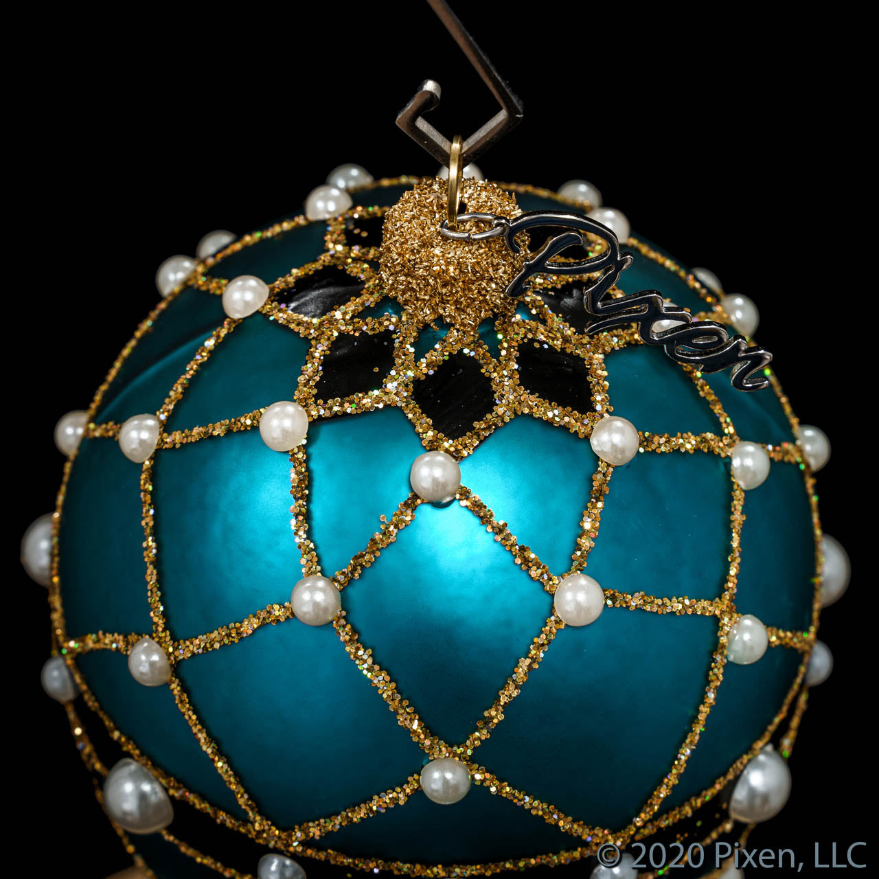 Reverie Glass Christmas Ornament in Turquoise