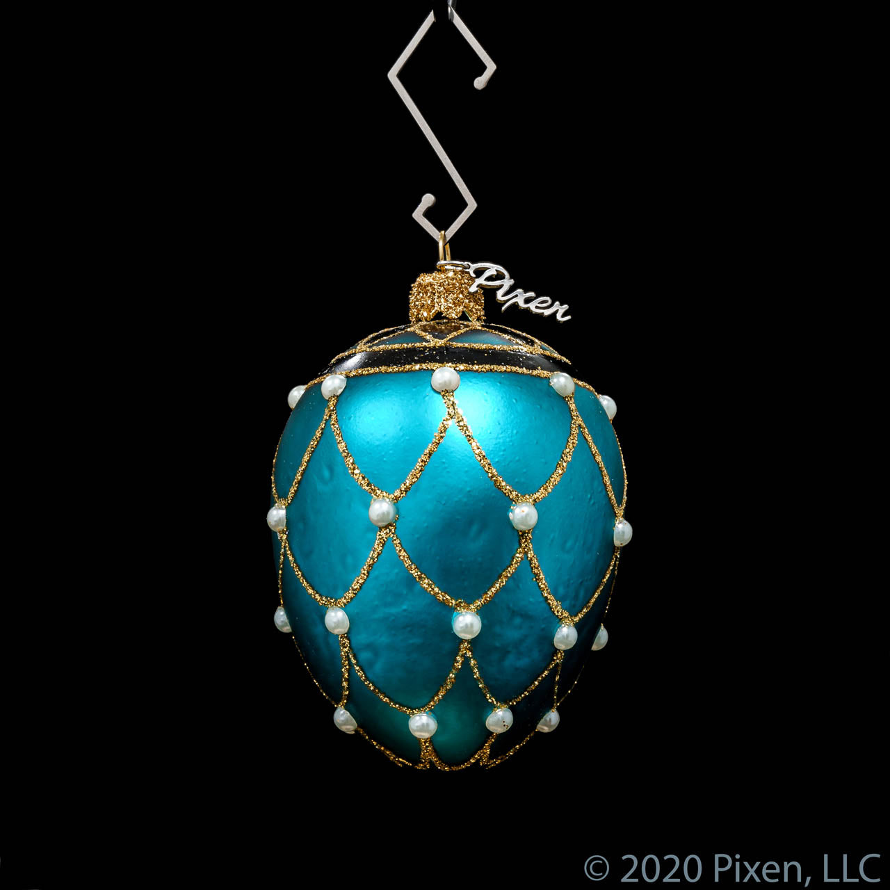 Reverie Glass Christmas Ornament in Turquoise