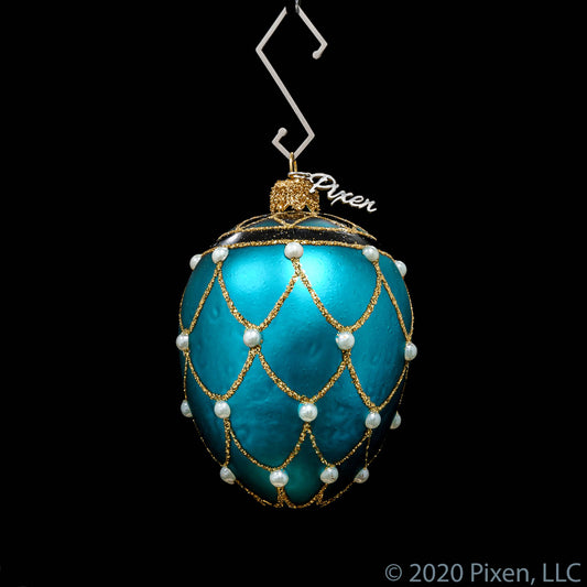 Reverie Mini Glass Christmas Ornament in Turquoise
