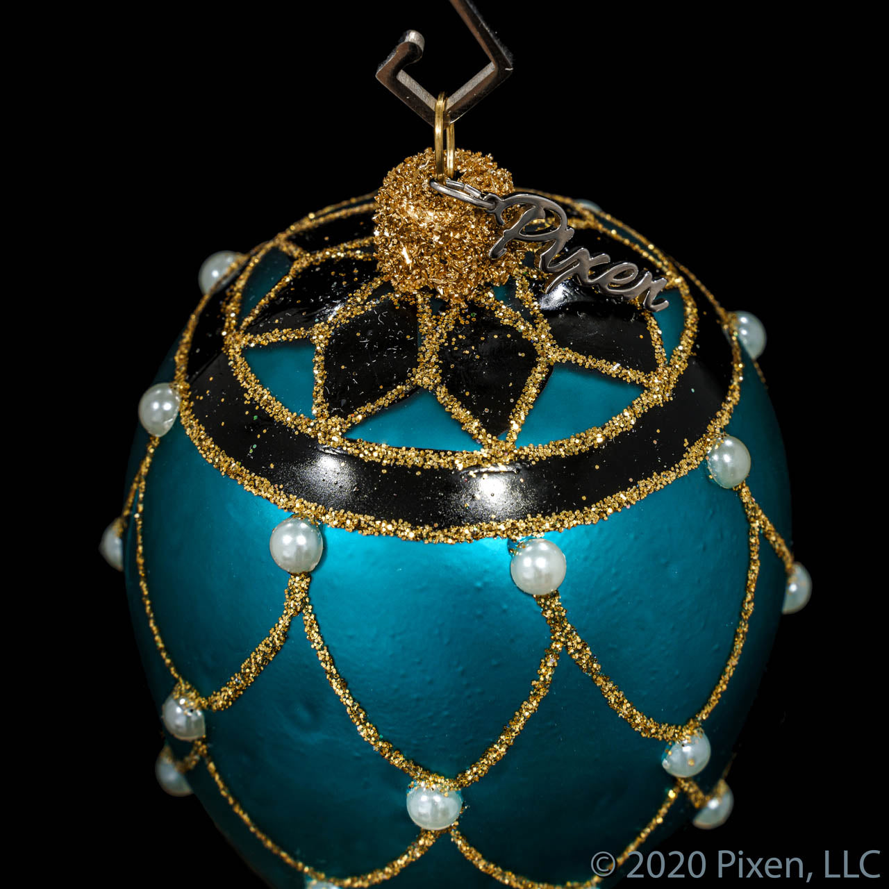 Reverie Mini Glass Christmas Ornament in Turquoise