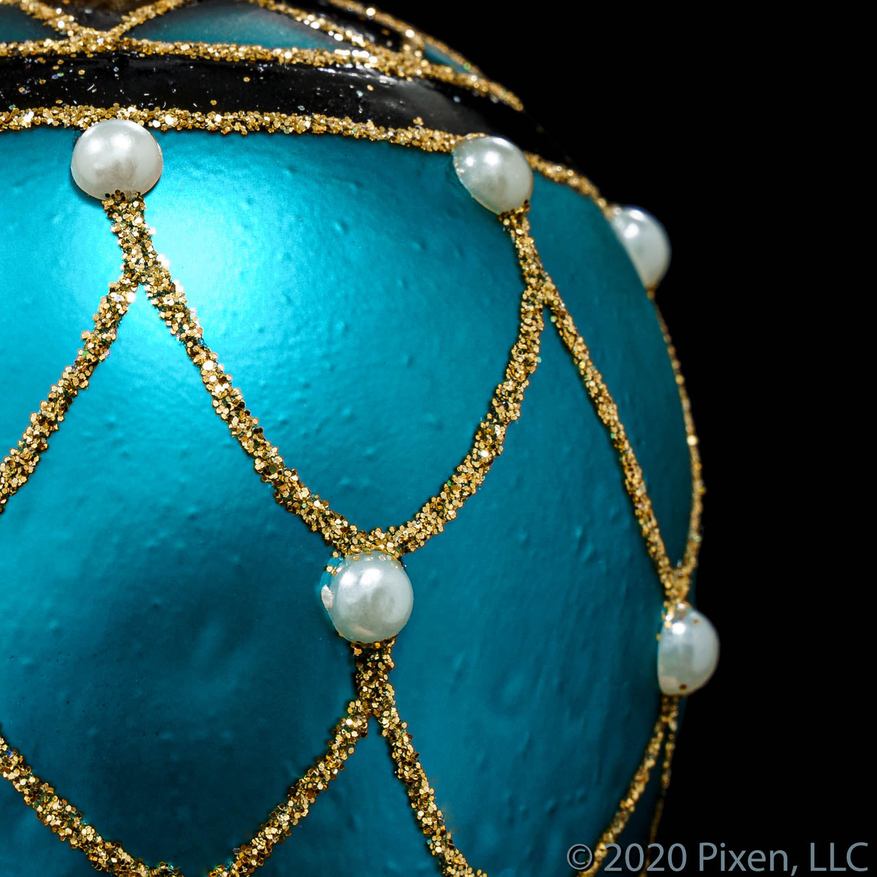 Reverie Mini Glass Christmas Ornament in Turquoise