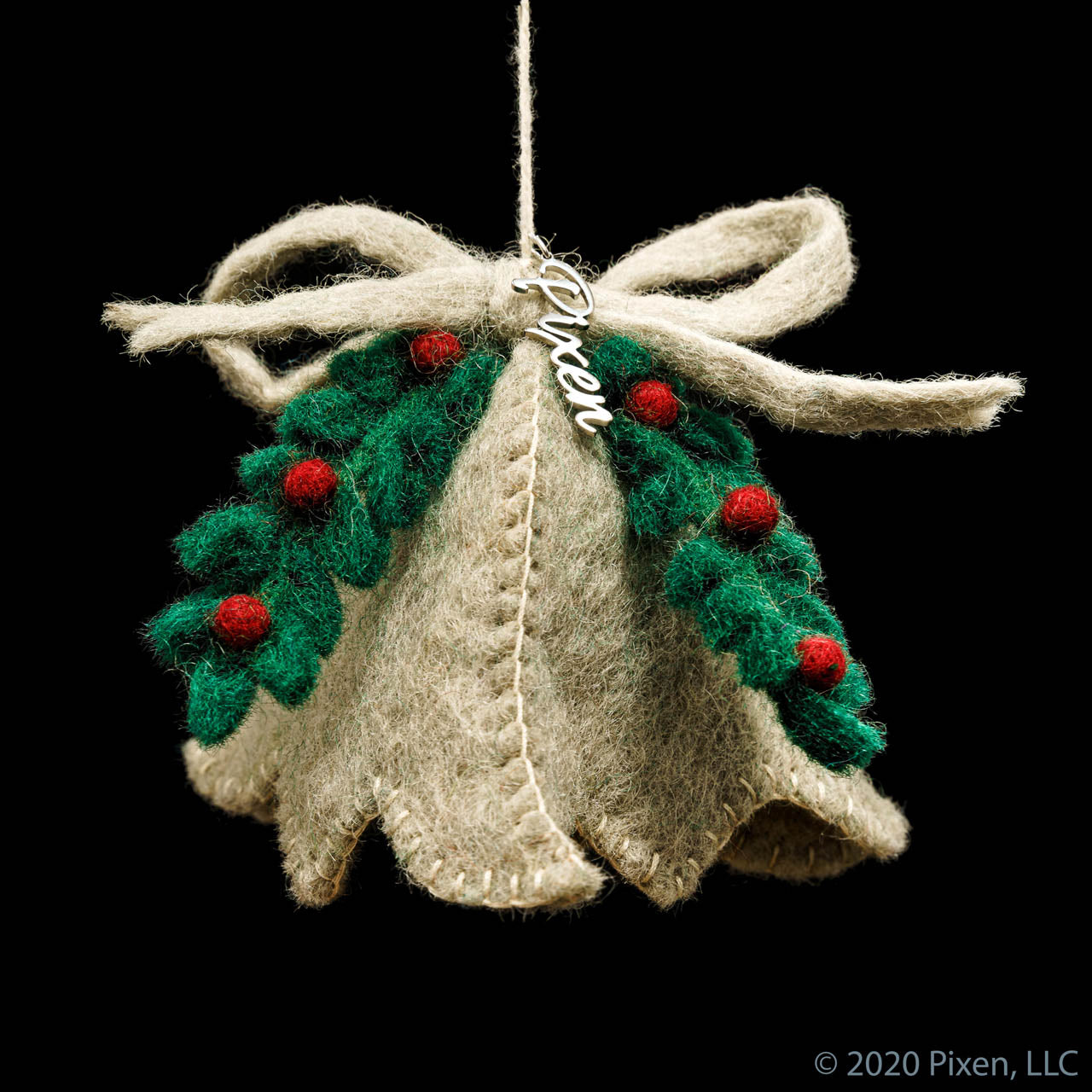 Woodland Bell Wool Christmas Ornament