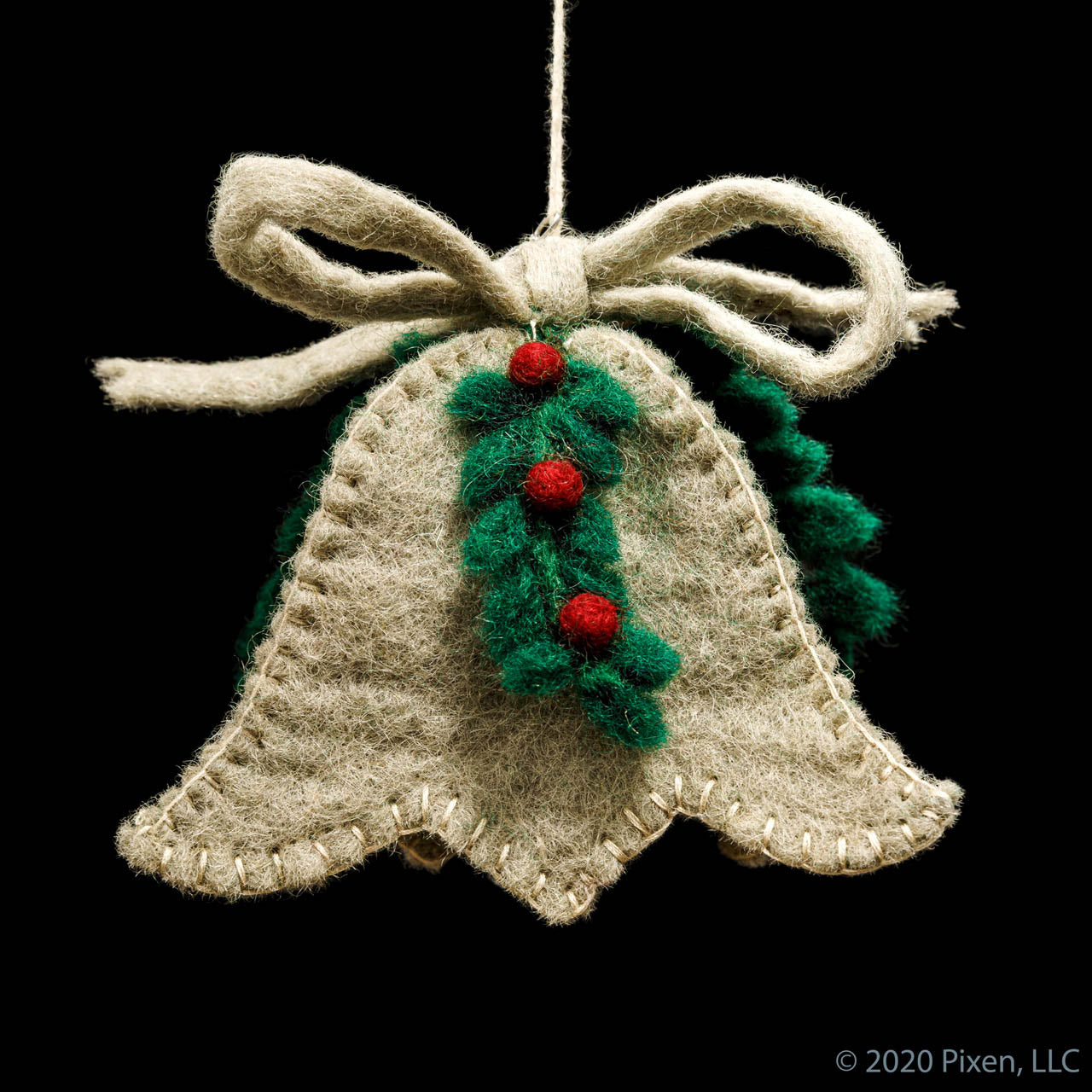 Woodland Bell Wool Christmas Ornament